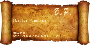 Balla Pamina névjegykártya